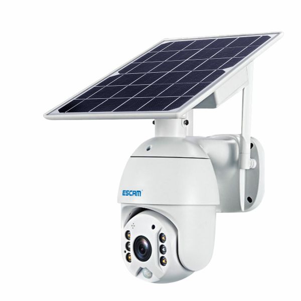 Câmera IP ESCAM QF480 1080P com painel solar Visão noturna à prova d'água